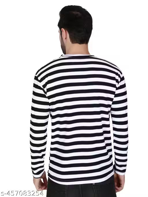 Fabshore mens stylish stripted pattern Rounrd neck full sleeves tshirts image 3